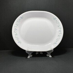 Corelle Country Cottage Blue Hearts and Vines Oval Serving Platter Dish - 12.25”